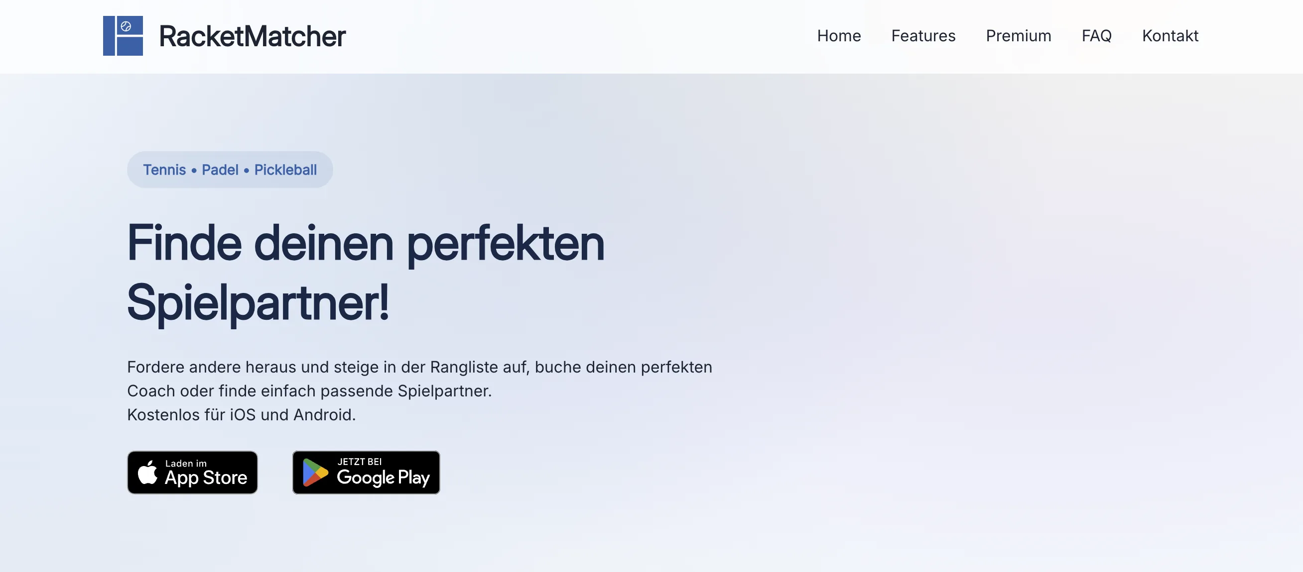 RacketMatcher — App zur Tennisschläger-Beratung, entwickelt von franzdesign
