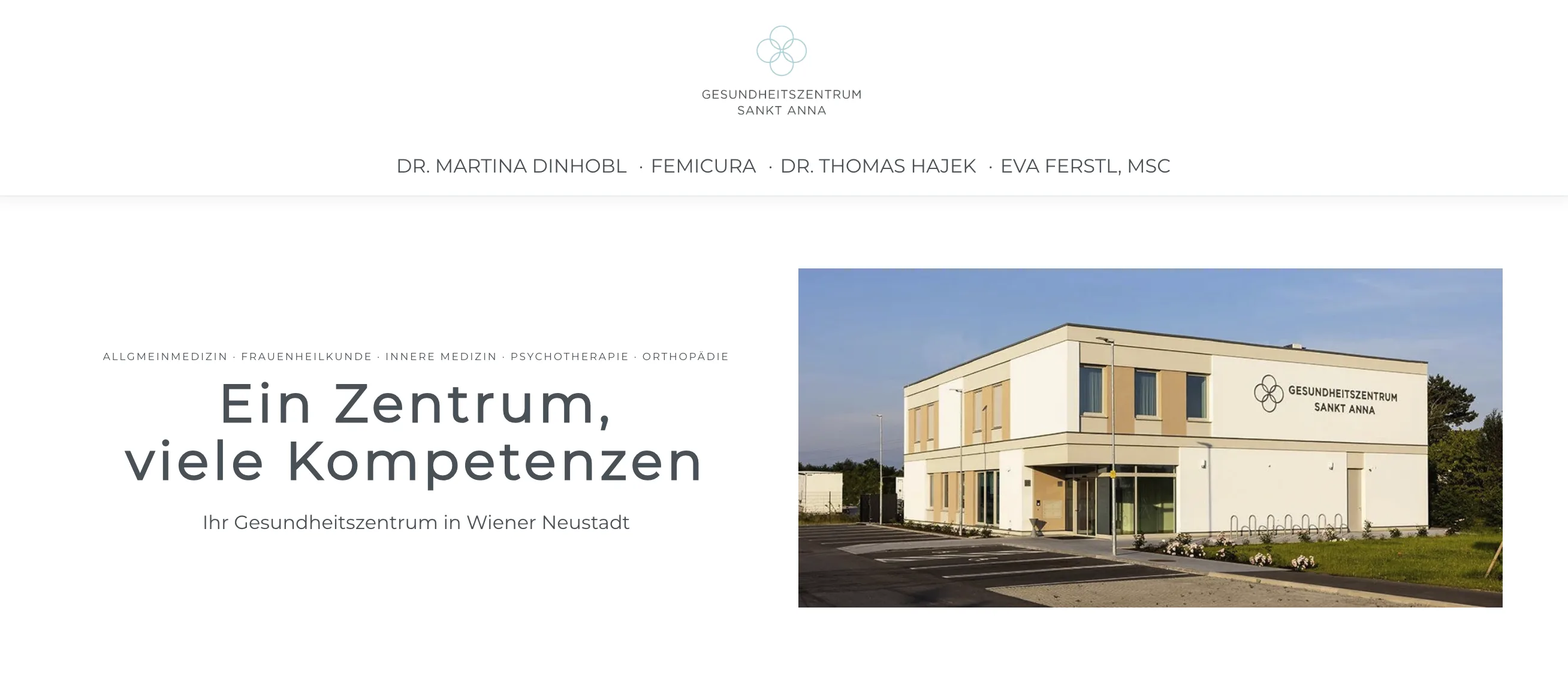 Website für Gesundheitszentrum Sankt Anna in Wiener Neustadt, designed by franzdesign